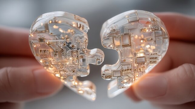 Future valentine's day. futuristic heart circuit technology love digital romance cyber valentine glowing electronic heart innovation connection emotion future couple concept