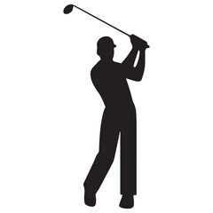 Naklejka premium Golfer Silhouette Illustration – Professional Golf Swing Vector Design .
