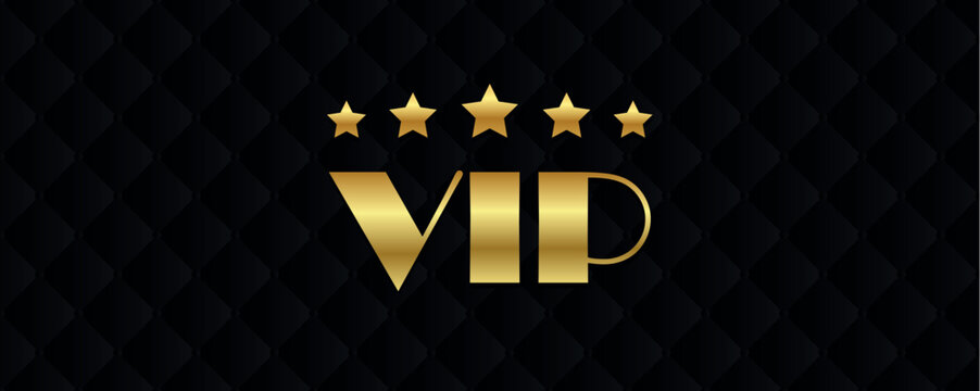 vip golden text on dark luxury background vector illustration