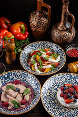 Fototapeta premium Traditional Georgian Table With Gourmet Dishes