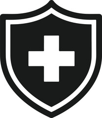 Obraz premium Medical shield icon for health protection and security