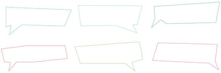 Colorful outlined speech bubbles and thought balloons for communication messaging and interactive graphic design elements