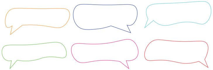 Vibrant handdrawn speech bubbles collection for creative communication design elements and talking dialogue boxes