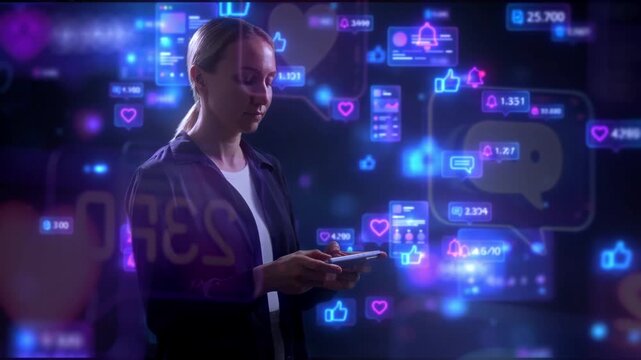 Woman Content Creator Evaluates Realtime Interactions And Plans Future Social Media Updates