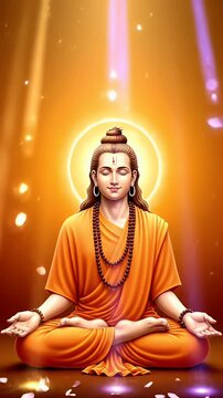 Shri Ramakrishna Jayanti Spiritual Background Soft Descending Rays of Unity