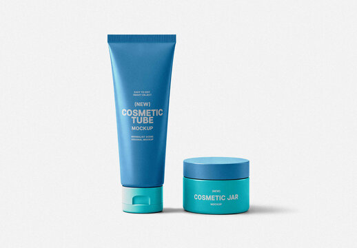 Skincare Tube & Jar Mockup