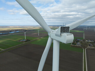 Wind turbine blades generating clean renewable wind energy