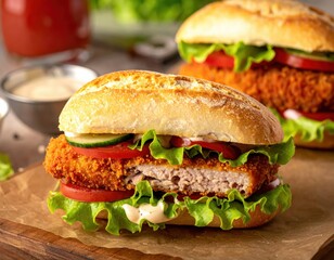 Close up View of a Delicious Chicken Sandwich