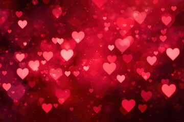 A red background with many red hearts scattered throughout