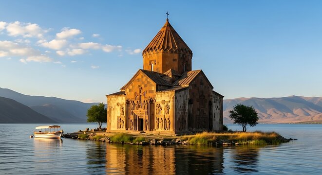 Sevanavank Monastery on Lake Sevan, Armenia - A Historic Landmark.