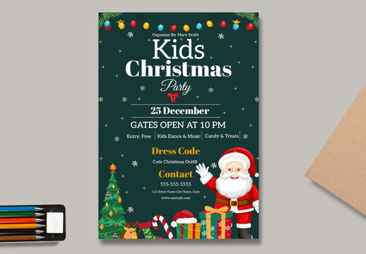 Christmas Party Poster Design Template