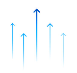 Blue Business Growth Arrows Up Success Finance Progress Chart Png Concept