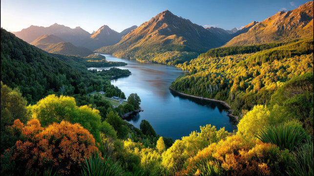 Lake Manapouri scenic fiordland in New Zealand