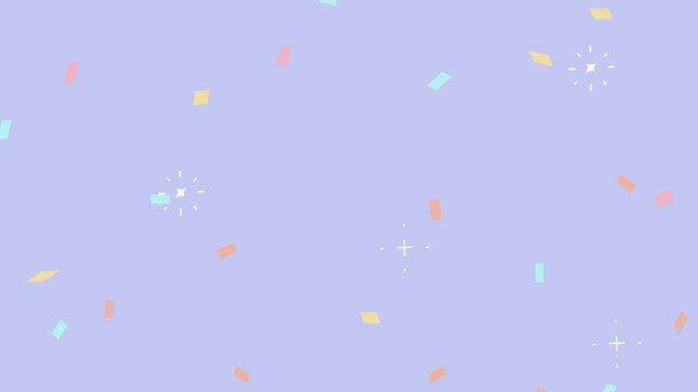 かわいいポップな紙吹雪キラキラ背景ループ4K