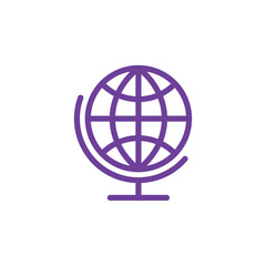 Obraz premium line art globe earth logo icon