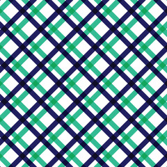 Blue green diagonal checkered plaid seamless pattern. Vector illustration. can be used as background ,textile fabric etc