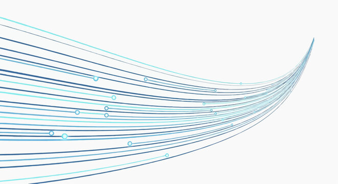 Dynamic abstract illustration of high-speed data flow, symbolizing digital information transfer and technological connectivity in a modern network