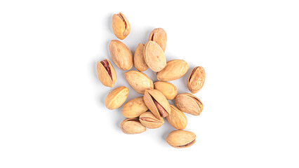 Obraz premium Pistachios on white background. High quality photo