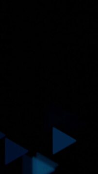 Motion graphics design animation rendering, floating glow basic shapes on black background. Suitable for mobile phone