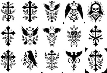 My Sticker Tattoo Design &ndash; Bold Black Icon Collection Set