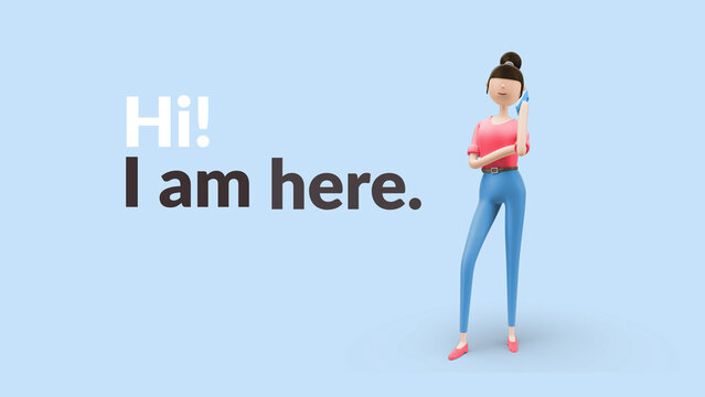 Explainer Girl Talking Phone - Using Smartphone and Website for Social Media, Apps and Online Communication