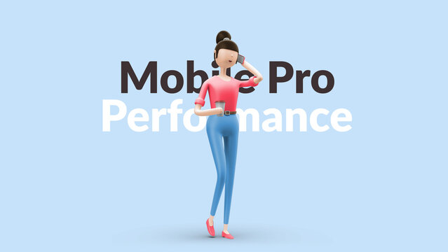 Explainer Girl Walk - Using Smartphone and Website for Social Media, Apps and Online Communication