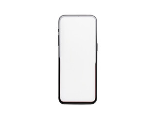 Smartphone with Blank Screen on Plain Background