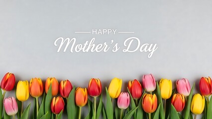 Vibrant tulips celebrating mother's day