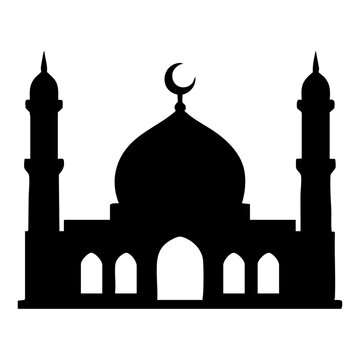 taj mahal vector illustration, mosque masjid icon  silhouette