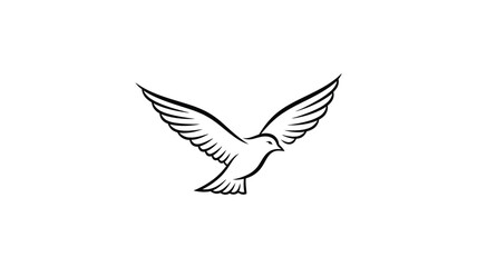 Fototapeta premium A graceful bird with outstretched wings a striking black and white silhouette