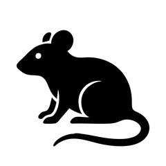Fototapeta premium Minimalist Mouse Silhouette, Vector Rat Icon, Simple Wildlife Graphic