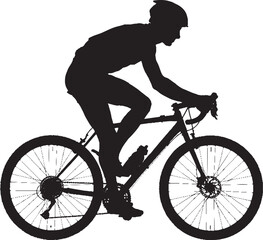 Fototapeta premium Cyclist silhouette in motion on a white background