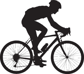 Fototapeta premium Cyclist silhouette in motion on a white background