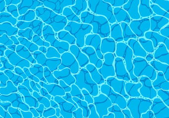 Fototapeta premium Water texture. Reflections on surface of water. Sea waves abstract summer background. Turquoise rippled water. Vector illustration