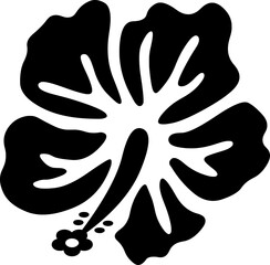 Obraz premium black hibiscus flower tropical hawaiian floral vector silhouette icon