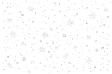 Naklejka premium Falling snow and realistic snowflakes creating a winter blizzard overlay effect, transparent background for festive holiday season