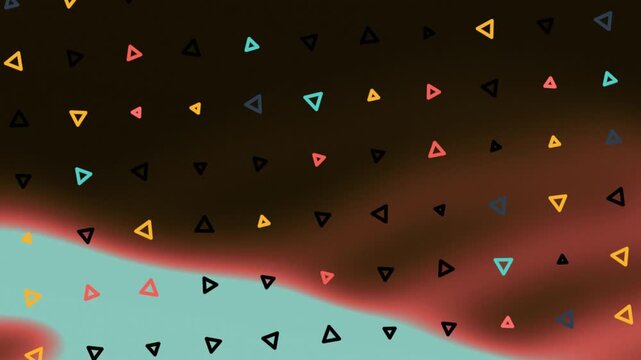 Animated Colorful Triangles Pattern Floating on Abstract Gradient Background