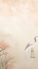 Fototapeta premium Crane scenery wallpaper animal bird backgrounds.