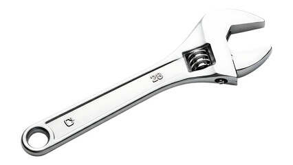 Obraz premium Adjustable wrench with shiny metal finish and engraved numbers displayed prominently on handle