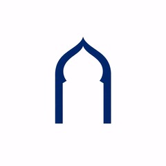 Obraz premium Minimal Islamic Arch Mihrab Icon in Flat Vector Style