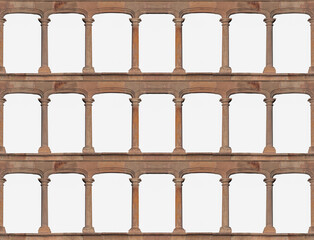 Elements of architecture of buildings, ancient arches, frames and niches, windows and apertures. On the streets in Barcelona, public places. © Kozlik_mozlik