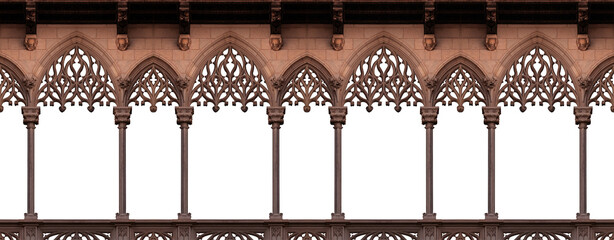 Elements of architecture of buildings, ancient arches, frames and niches, windows and apertures. On the streets in Barcelona, public places. © Kozlik_mozlik