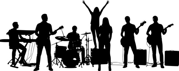 singers silhouette Musician, artist, drummer, keyboard, guitarist, singer, vocalist, performer, entertainer and bass guitarist 