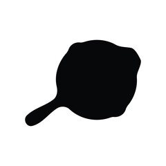 Skillet pan silhouette icon vector flat design.