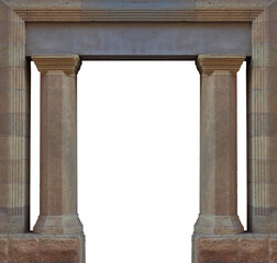 On the streets in Catalonia, public places. Elements of architectural decorations of buildings, doorways and arches, plaster moldings and patterns.  © Kozlik_mozlik