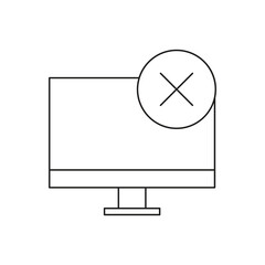 Computer monitor with close delete icon