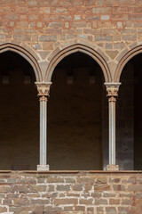 On the streets in Catalonia, public places. Elements of architectural decorations of buildings, doorways and arches, plaster moldings and patterns.  © Kozlik_mozlik