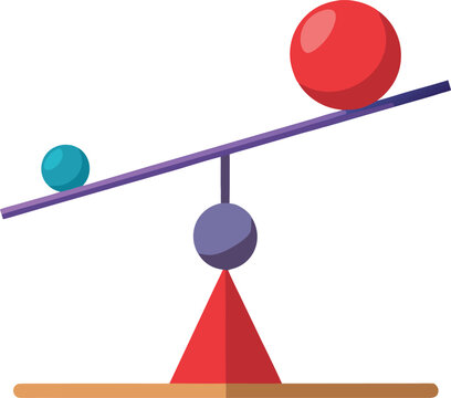 Abstract Balance Scale with Unequal Weights Illustration