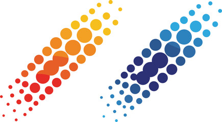 Abstract dotted comet trail icons featuring colorful gradient motion speed particles modern vector design dynamic abstract background illustration © Mst