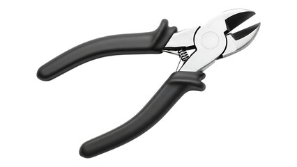 Obraz premium High quality diagonal cutting pliers with ergonomic black handles and sharp silver blades perfect for precision cutting tasks